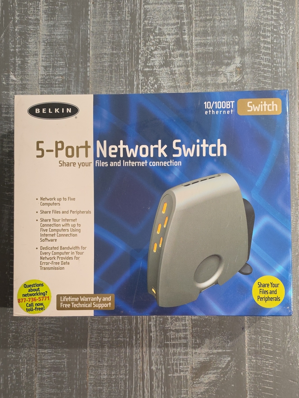Belkin 5 Port Wired Network Switch 10/100BT Ethernet (Model F5D5130-5) Vintage